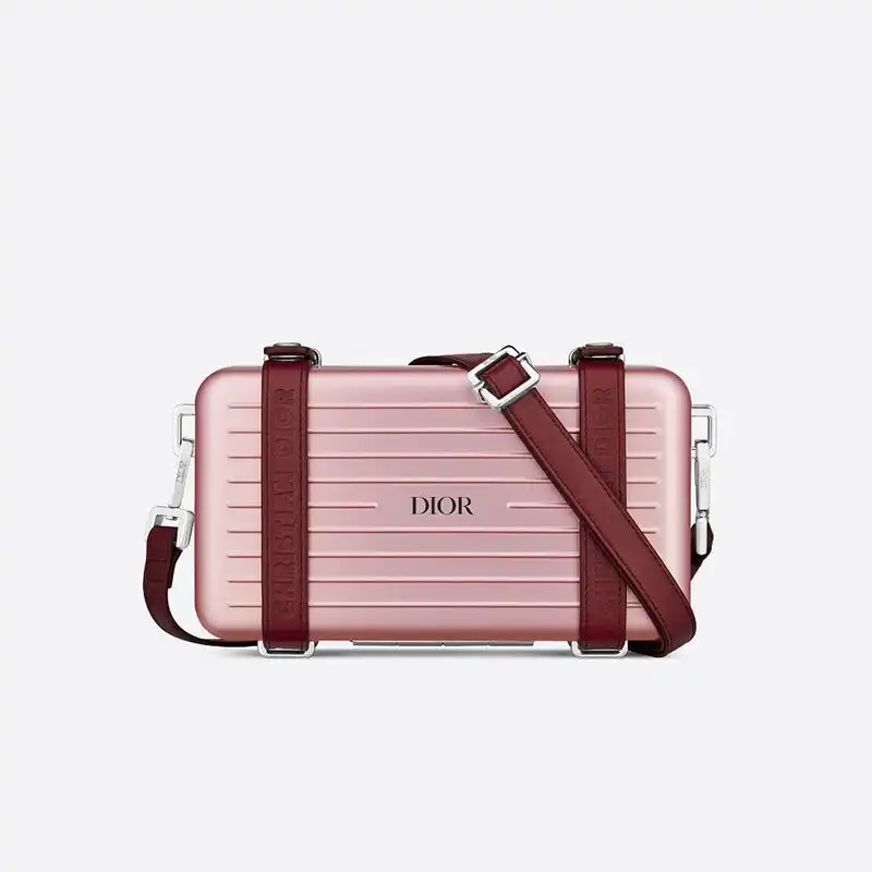 Dior Outlet Dior x Rimowa Personal Clutch Aluminum Pink 0128