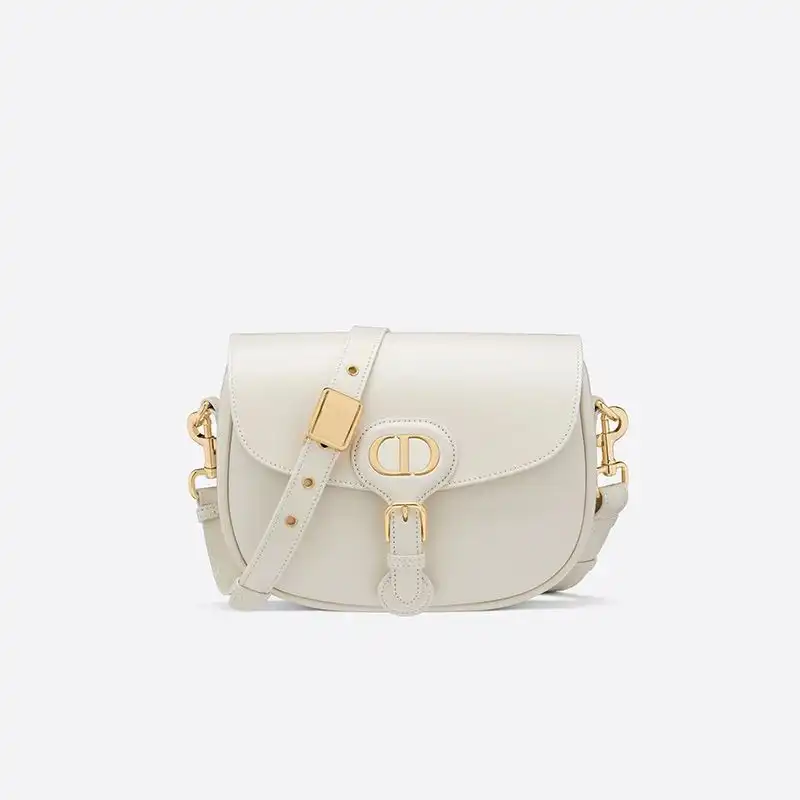 Dior Factory Outlet Small Dior Bobby Bag Box Calfskin White 0123