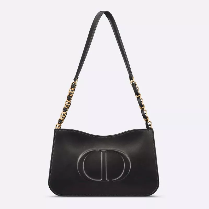 Dior Factory Outlet Mini Dior CD Signature Hobo Bag Calfskin Black 0121