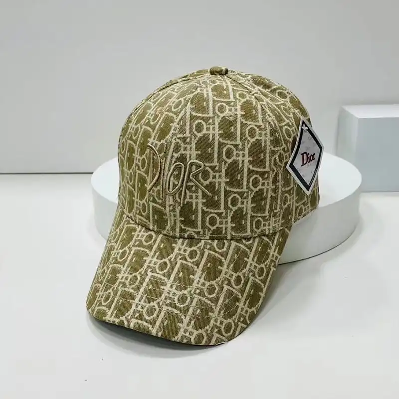 Dior Outlet Dior Baseball Cap Shawn Logo Oblique Motif Canvas Green 0131