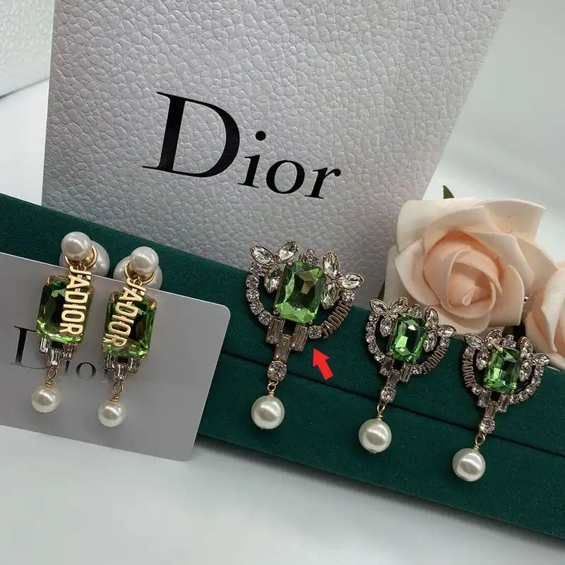 Dior Outlet J'Adior Brooch, Silver and Green Crystals with White Resin Pearls Gold 0124