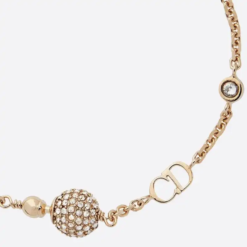 Dior Outlet Dior La Petite Tribale Bracelet Metal and White Crystals Gold 0122