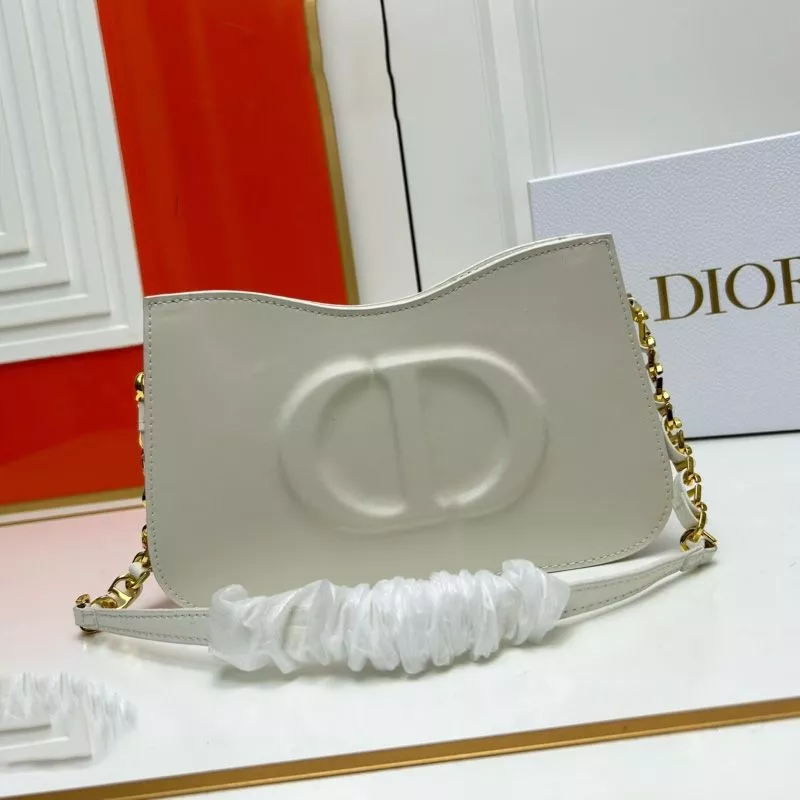 Dior Factory Outlet Mini Dior CD Signature Hobo Bag Calfskin White 0121