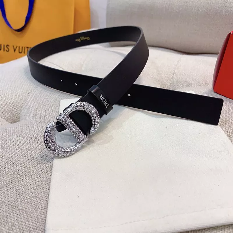 Dior Factory Outlet Dior 30 Montaigne Crystals Belt 30MM Smooth Calfskin Black Silver 0120