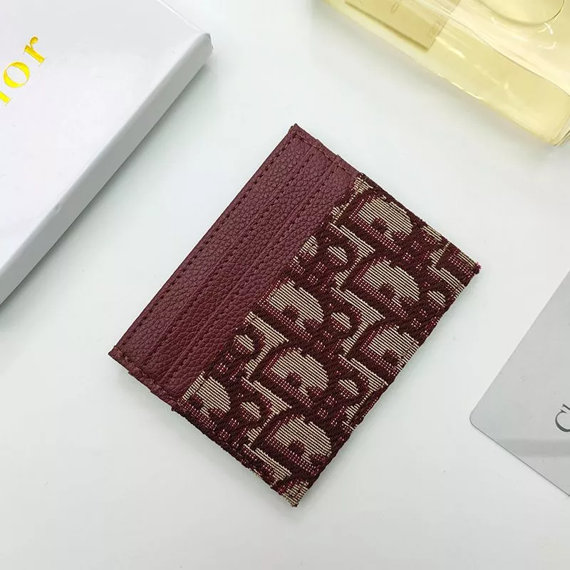 Dior Outlet Dior Card Holder Oblique Motif Canvas Burgundy 0113