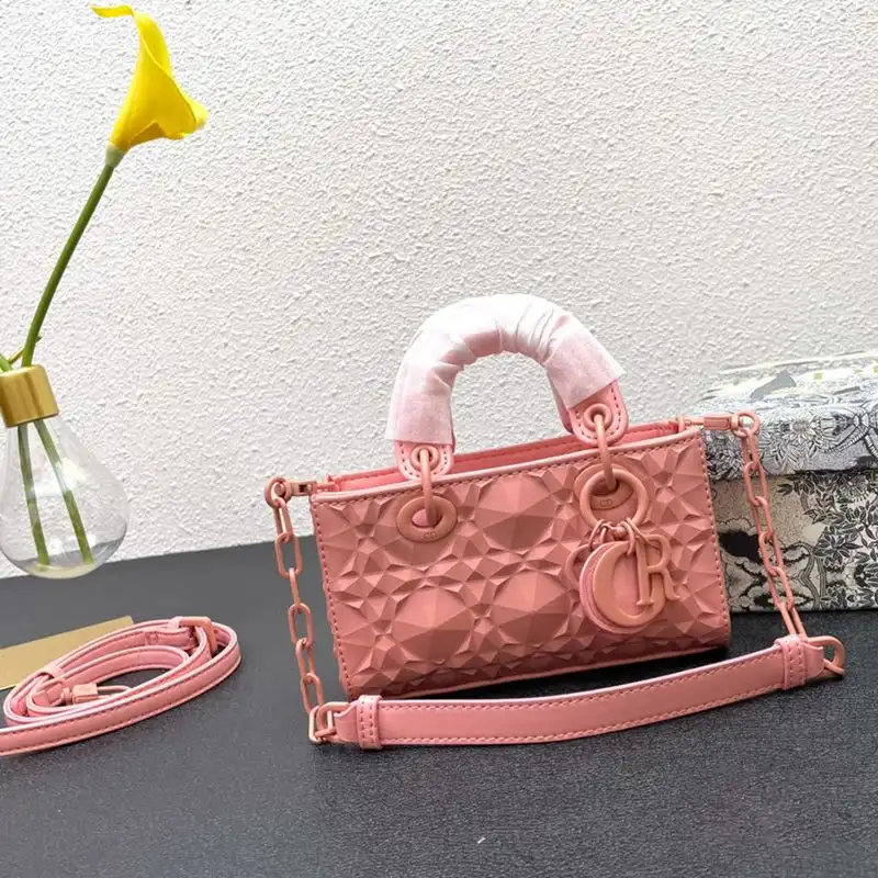 Dior Factory Outlet Micro Lady D-Joy Bag Ultramatte Cannage Calfskin with Diamond Motif Pink 0129