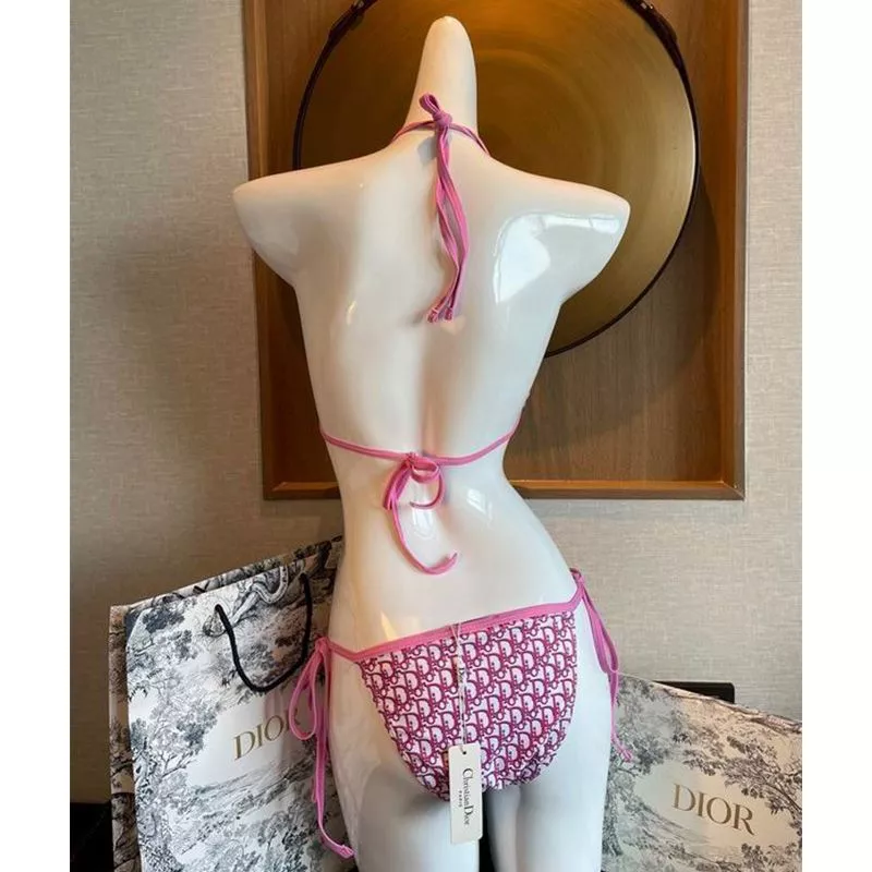 Dior Factory Outlet Christian Dior Bikini Women Oblique Motif Lycra Pink 0117