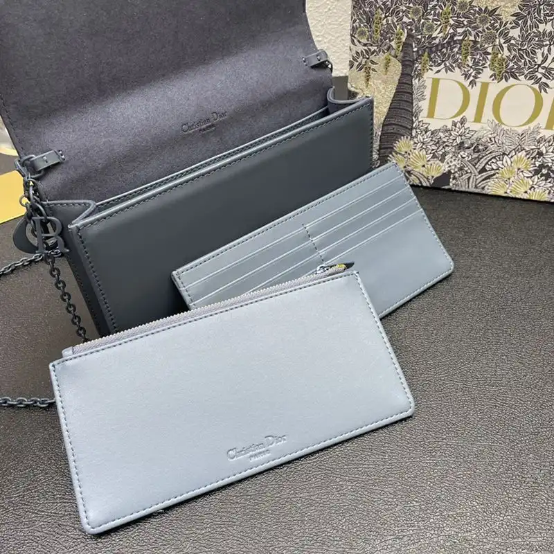 Dior Outlet Lady Dior Pouch Ultramatte Cannage Lambskin with Diamond Motif Blue 0128