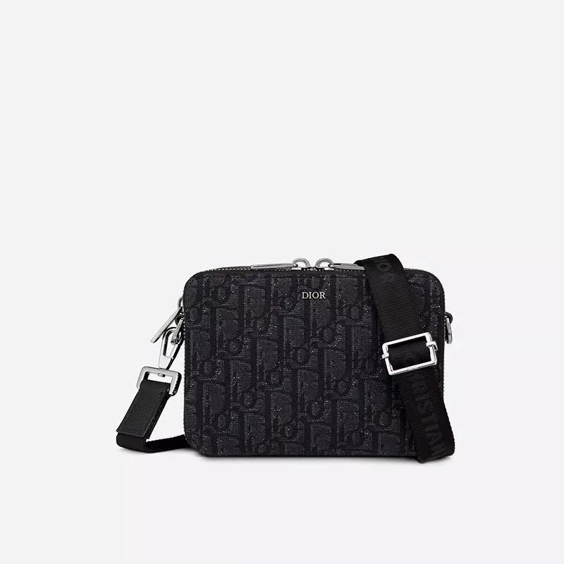 Dior Messenger Pouch Oblique Motif Canvas Black 0113