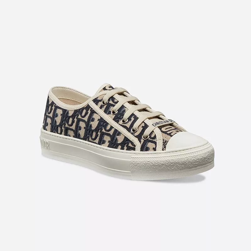 Dior Factory Outlet Walk'n'Dior Sneakers Women Oblique Motif Canvas Blue 0116