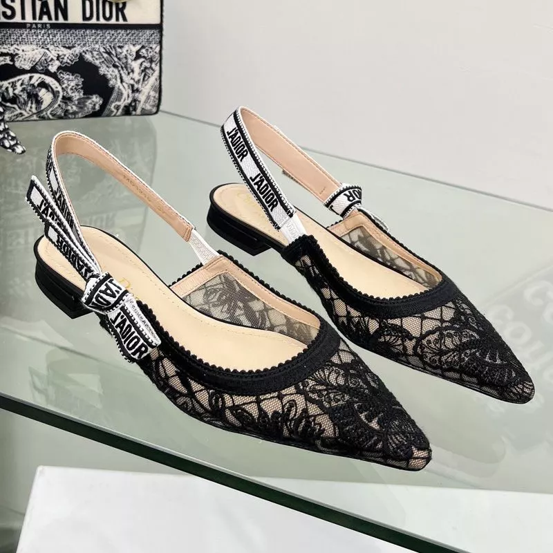 Dior Factory Outlet J'Adior Slingback Pumps Women Butterfly Motif Transparent Mesh Black 0119