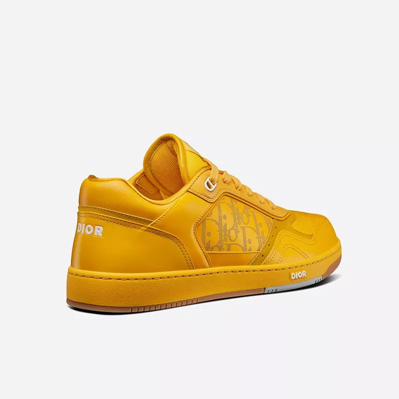 Dior Factory Outlet Dior B27 Sneakers Unisex World Tour Onlique Galaxy Calfskin and Suede Yellow 0118