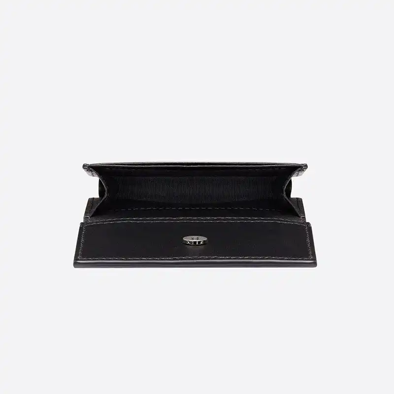 Dior Factory Outlet Dior Business Card Holder CD Diamond Motif Canvas Black 0128