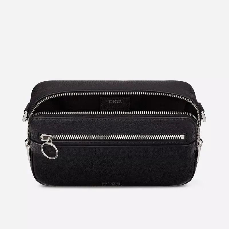 Dior Outlet Dior Safari Messenger Grained Calfskin Black 0113