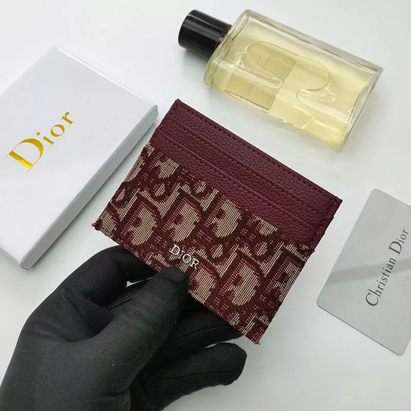 Dior Card Holder Oblique Motif Canvas Burgundy 0113