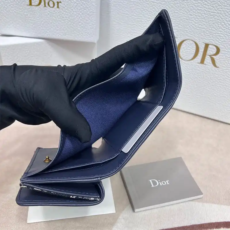 Dior Factory Outlet Dior 30 Montaigne Wallet Oblique Motif Canvas Blue 0126