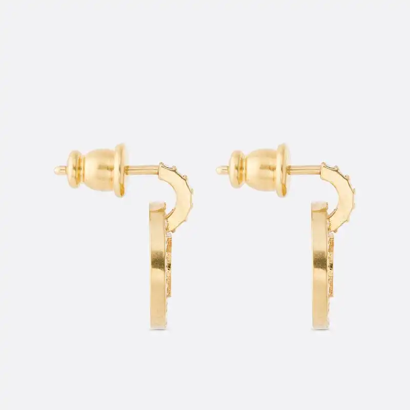 Dior Factory Outlet Dior Clair D Lune Earrings Metal and Crystals Gold 0122