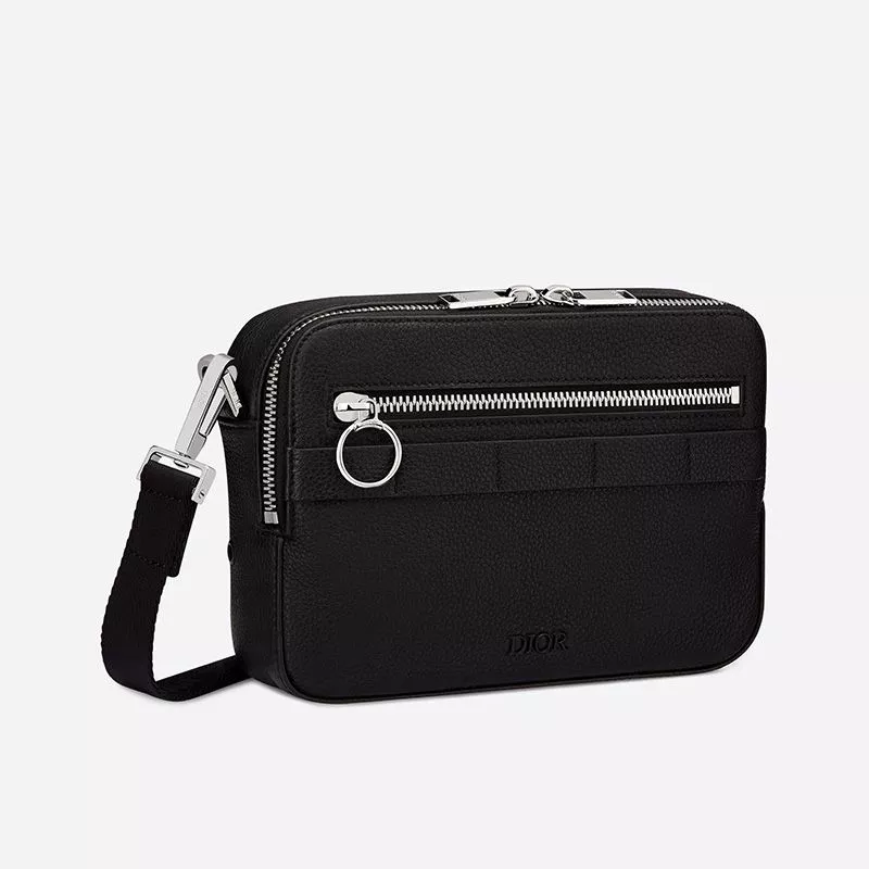 Dior Outlet Dior Safari Messenger Grained Calfskin Black 0113