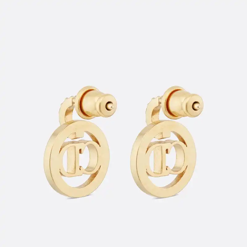 Dior Factory Outlet Dior Clair D Lune Earrings Metal and Crystals Gold 0122