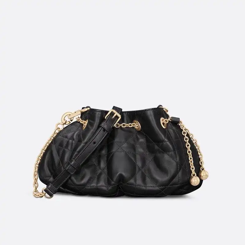 Dior Outlet Small Dior Ammi Bag Macrocannage Lambskin Black 0129