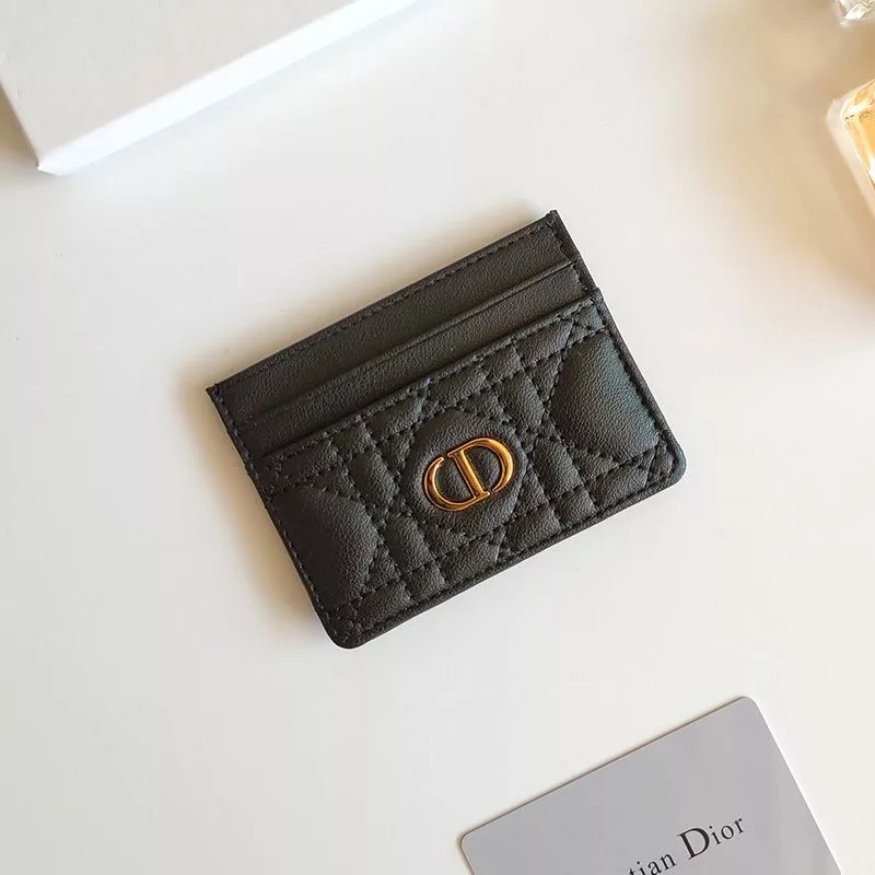 Dior Card Holder Cannage Calfskin Black 0113