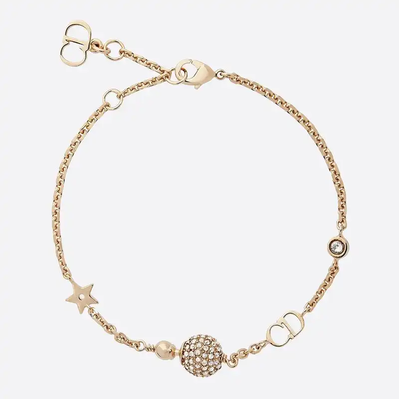 Dior Outlet Dior La Petite Tribale Bracelet Metal and White Crystals Gold 0122