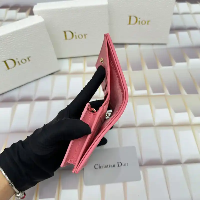 Cheap Dior Bag Mini Lady Dior Flap Card Holder Cannage Lambskin Pink 0128