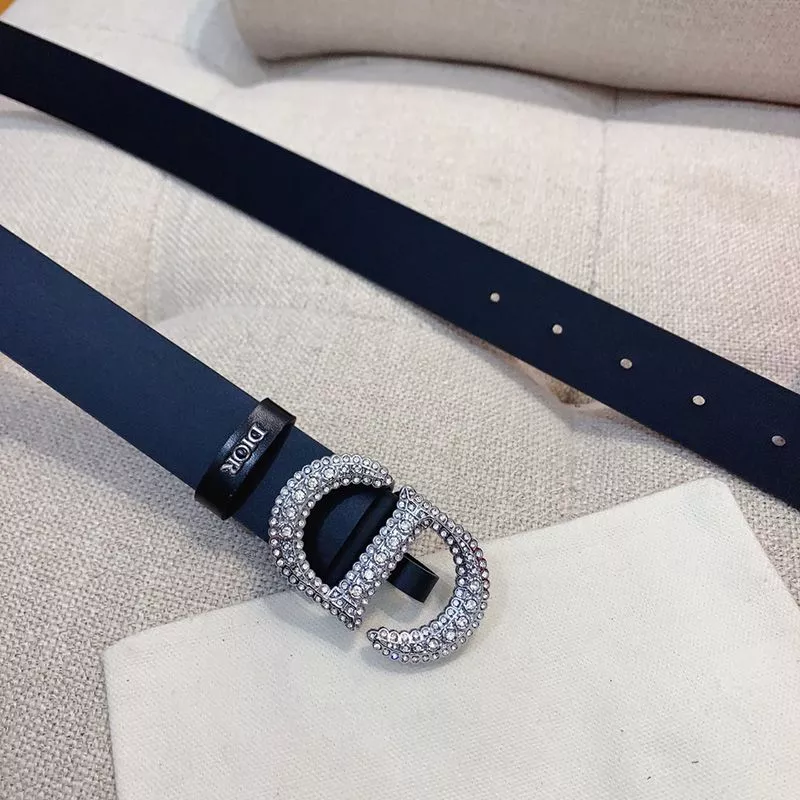 Dior Factory Outlet Dior 30 Montaigne Crystals Belt 30MM Smooth Calfskin Black Silver 0120