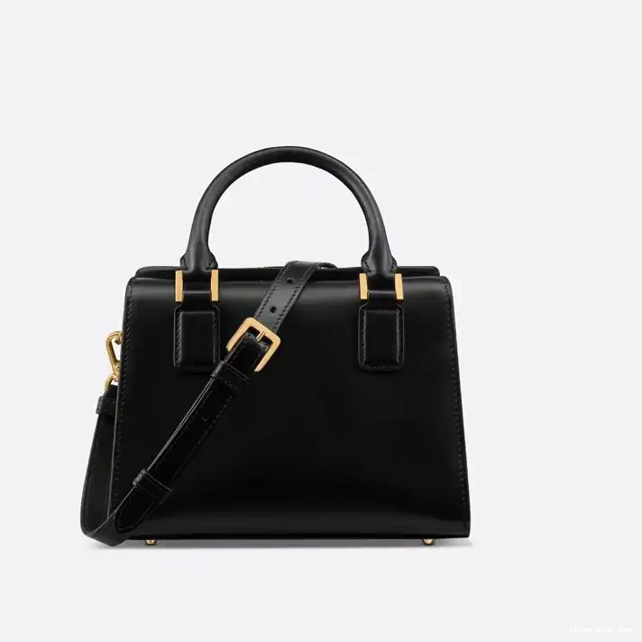 Dior Outlet Box Calfskin Boston Dior Bag Black Small 0222