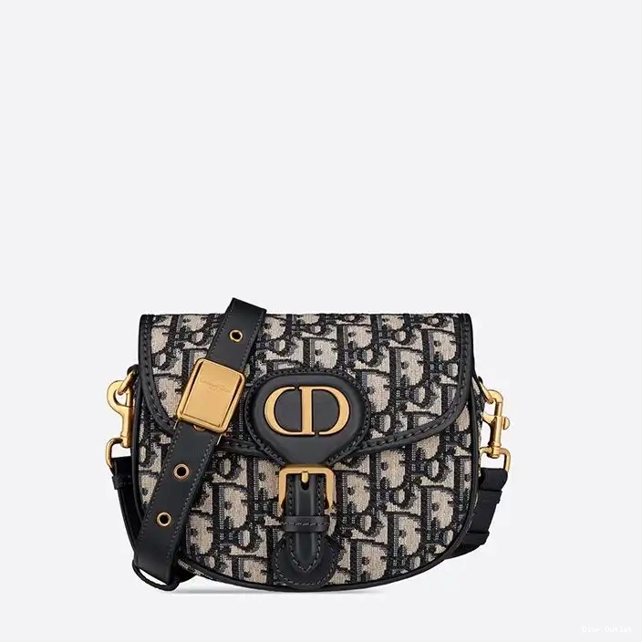 Dior Outlet Canvas Motif Bag Blue Small Dior Bobby Oblique 0226