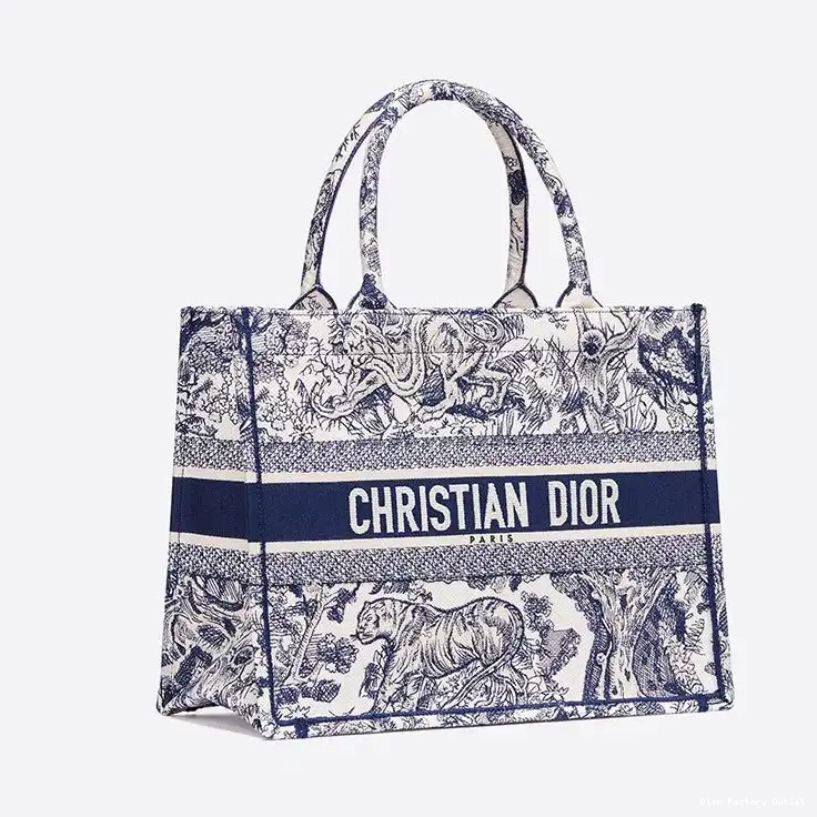 Dior Outlet Canvas Motif Book De Tote Blue Jouy Dior Toile 0209