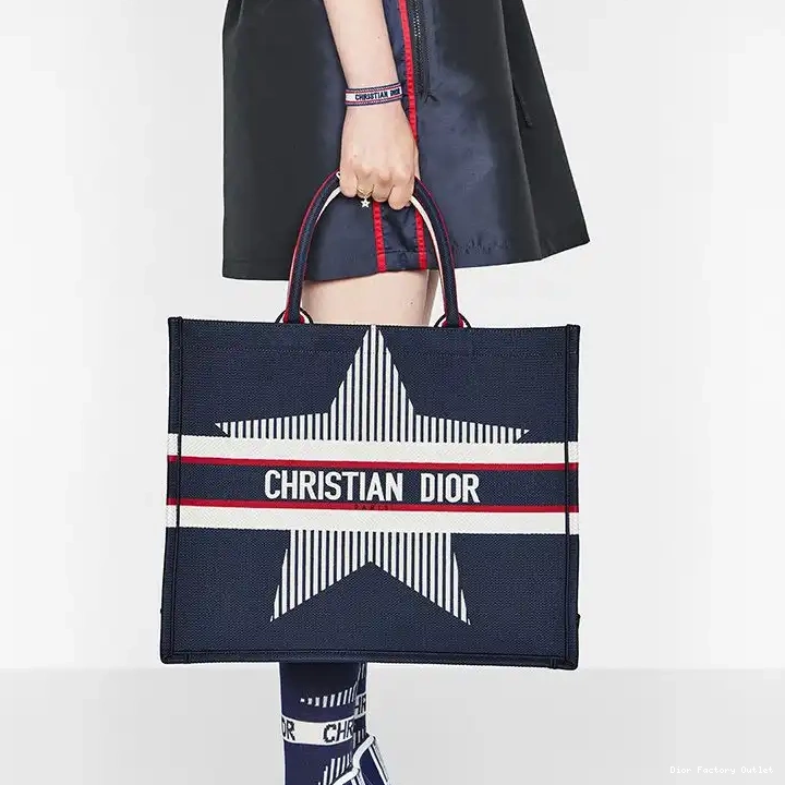 Dior Outlet Blue DiorAlps Canvas Motif Tote Book Dior 0218