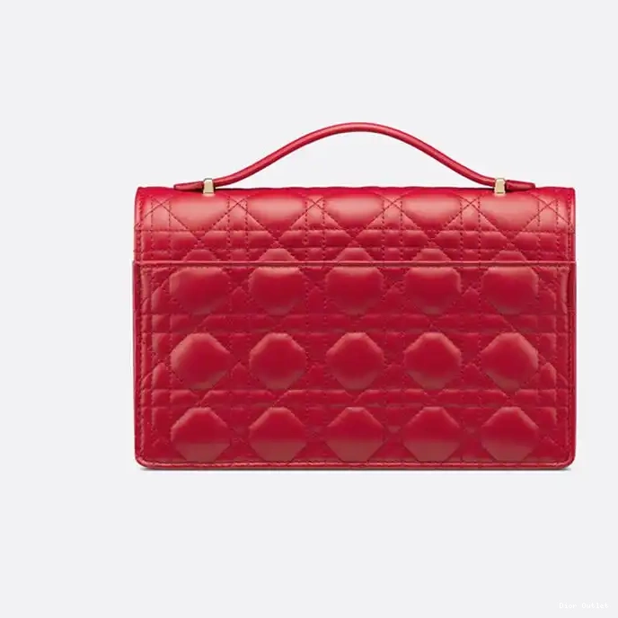 Dior Outlet Handle Bag Red Small Top Dior Cannage Miss Lambskin 0226