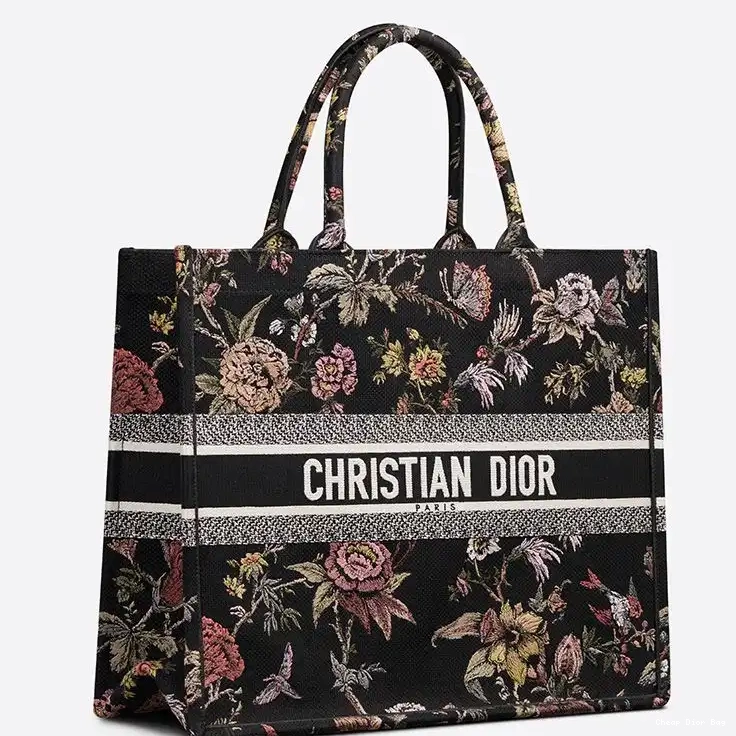 Cheap Dior Bag Book Canvas Black Botanique Dior Jardin Tote Motif 0210