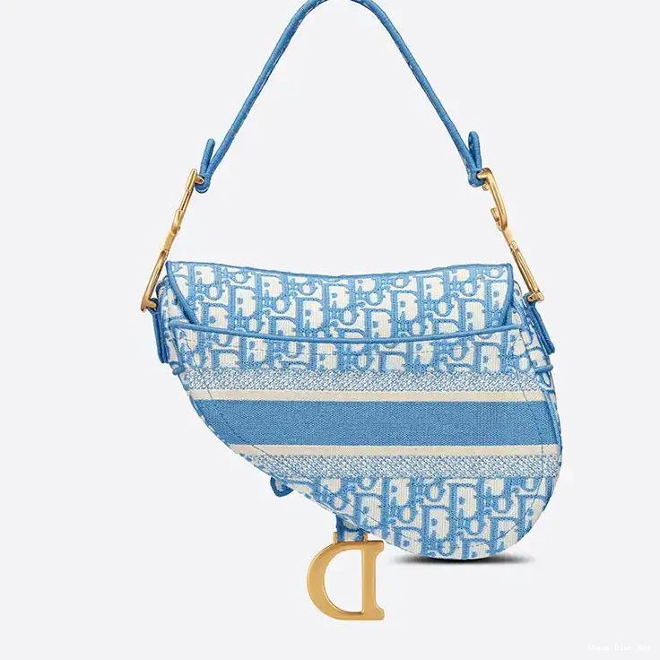 Dior Factory Outlet Motif Light Saddle Canvas Christian Dior Bag Blue Oblique 0222