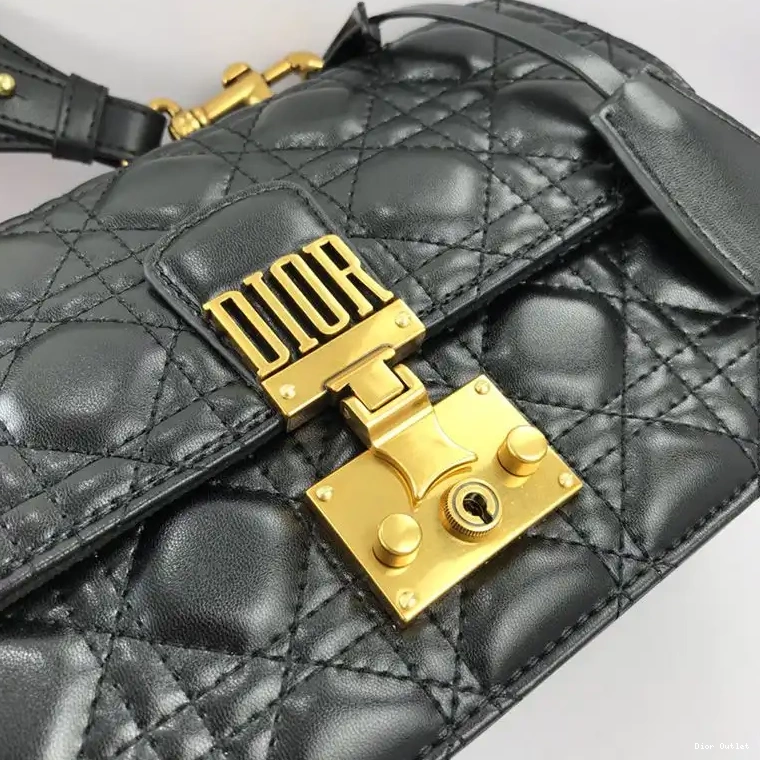 Dior Outlet Lambskin Black Dioraddict Cannage Bag 0220