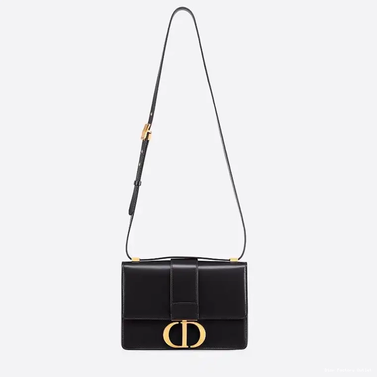 Dior Factory Outlet Montaigne Calfskin Box Dior Black 30 Bag 0223