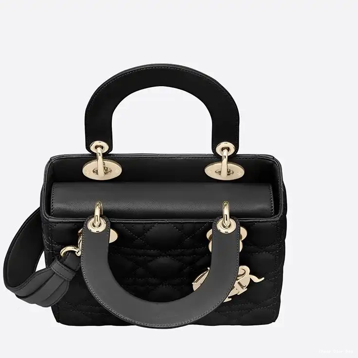 Dior Factory Outlet ABCDior Lady My Dior Lambskin Black Cannage Bag 0221