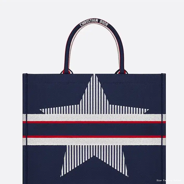 Dior Outlet Blue DiorAlps Canvas Motif Tote Book Dior 0218