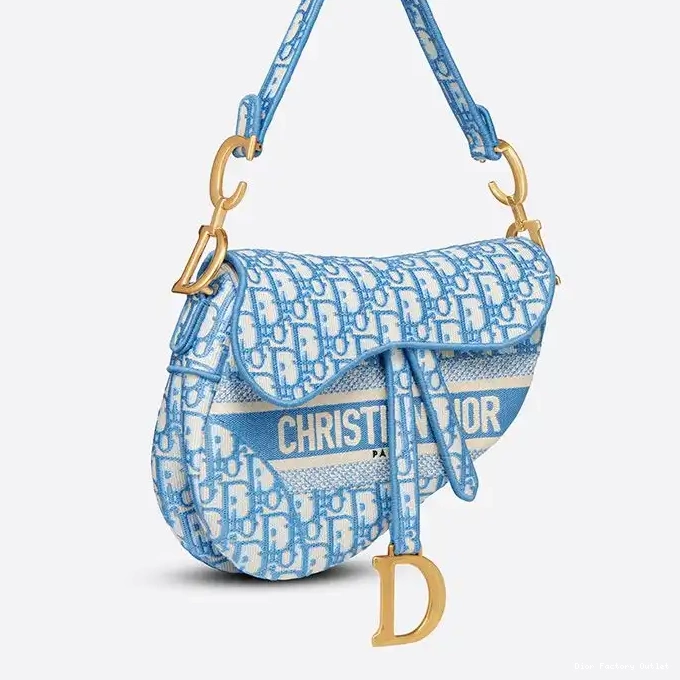 Cheap Dior Bag Christian Bag Oblique Saddle Blue Motif Light Dior Canvas 0216