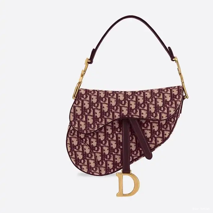 Dior Outlet Bag Burgundy Oblique Motif Saddle Dior Canvas 0226