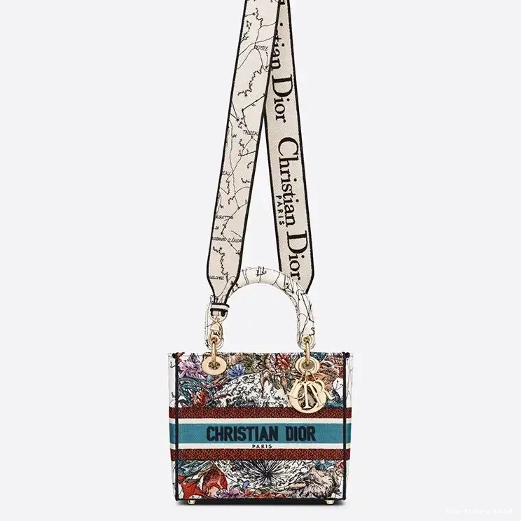 Cheap Dior Bag Constellation Bag Canvas Medium White Motif Lady D-lite 0223