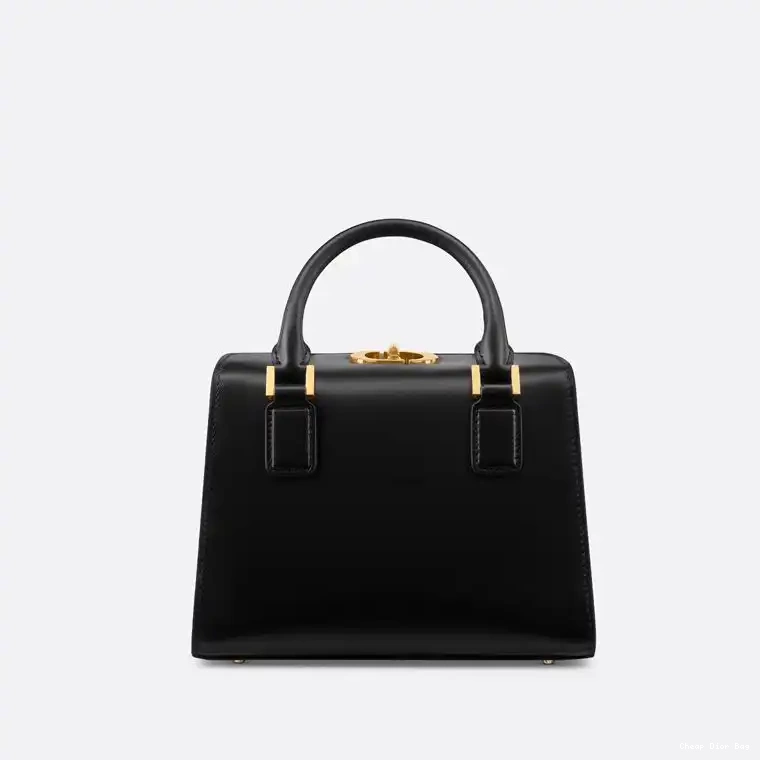 Dior Outlet Box Calfskin Boston Dior Bag Black Small 0222