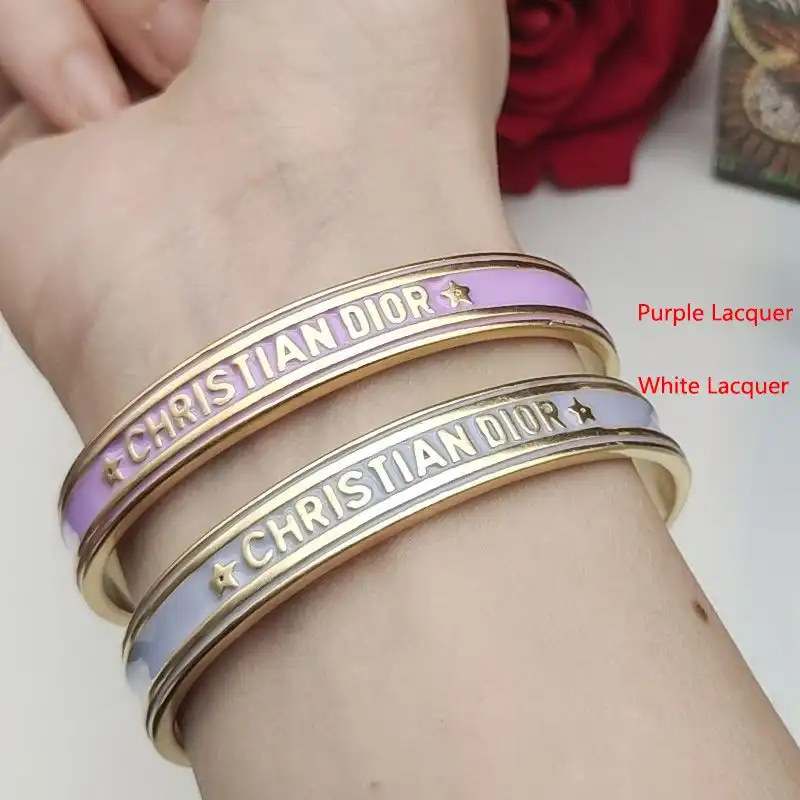 Dior Factory Outlet Dior Code Bangle Metal and Lacquer Gold 0202