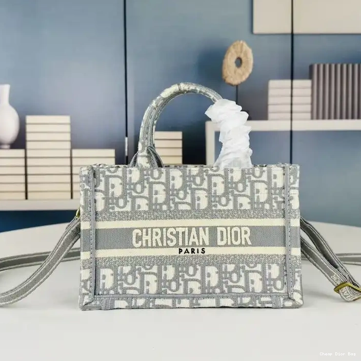 Dior Outlet Strap Canvas Oblique with Tote Dior Grey Book Motif Mini 0210