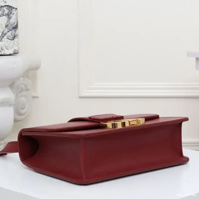 Dior Outlet 30 Burgundy Bag Dior Montaigne Calfskin Box 0212