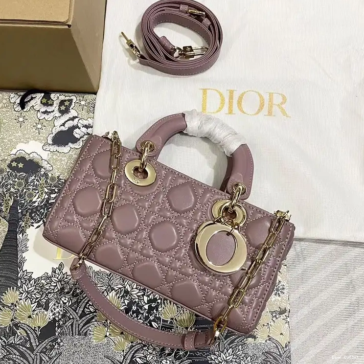 Dior Factory Outlet Taupe Lambskin Small D-Joy Lady Bag Cannage 0226