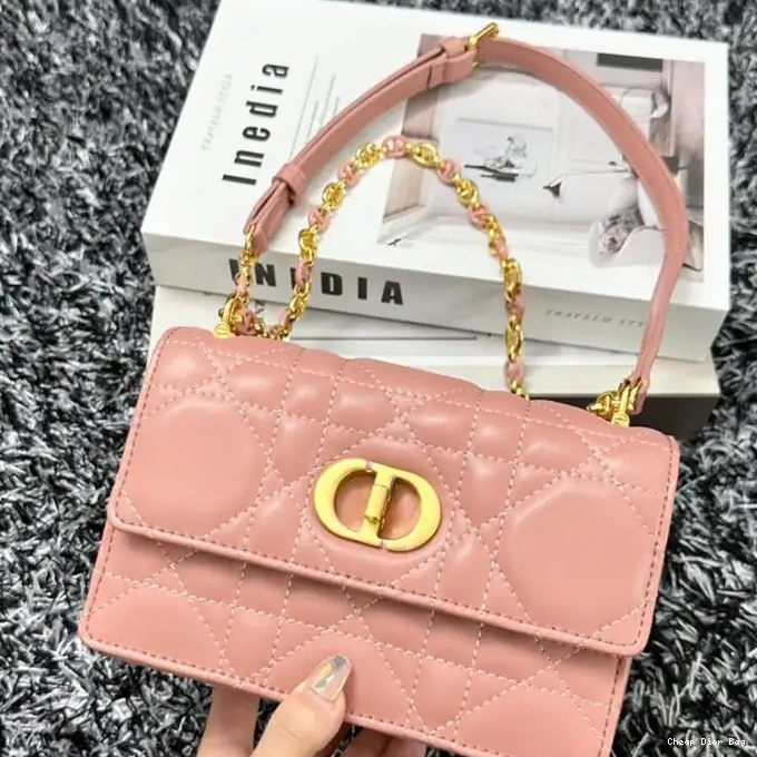 Cheap Dior Bag Caro Mini Macrocannage Miss Lambskin Bag Pink 0210