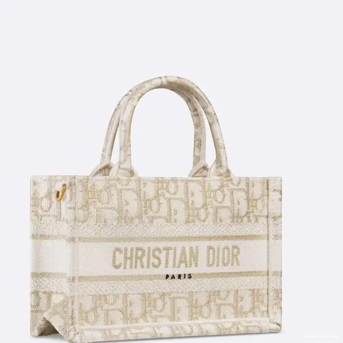 Cheap Dior Bag Motif White Strap Gold Dior Canvas Book with Tote Mini Oblique 0215