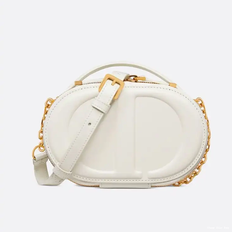 Dior Factory Outlet Camera Signature Dior Bag Oval White Calfskin CD 0213